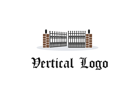 bricks and iron gate illustration