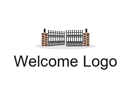 bricks and iron gate illustration