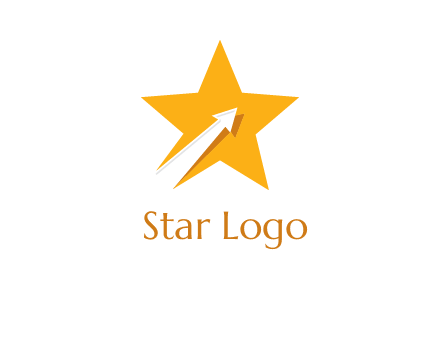 arrow going up in star logo