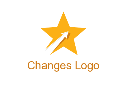 arrow going up in star logo