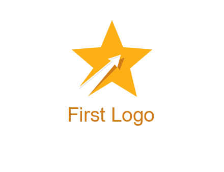 arrow going up in star logo