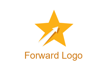 arrow going up in star logo