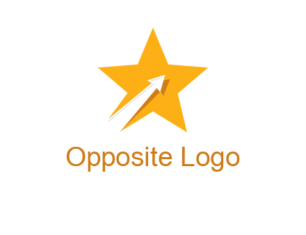 arrow going up in star logo