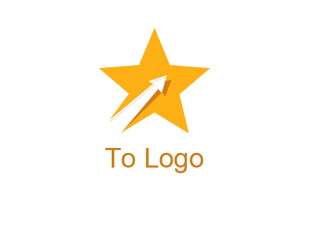 arrow going up in star logo