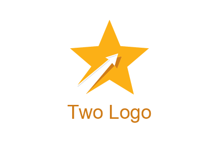 arrow going up in star logo