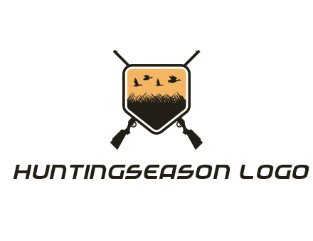 flying ducks in the shield with guns logo