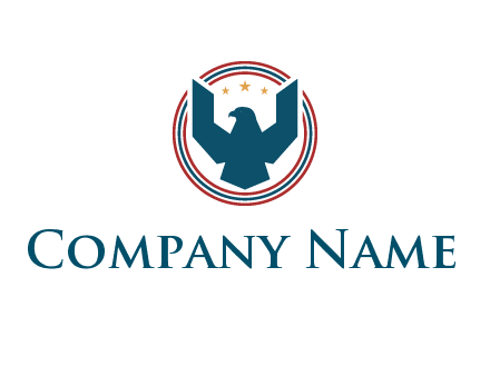 eagle with stars in circle emblem logo