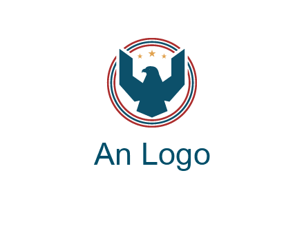 eagle with stars in circle emblem logo