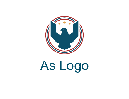 eagle with stars in circle emblem logo