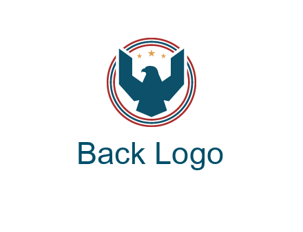 eagle with stars in circle emblem logo
