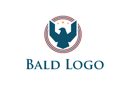 eagle with stars in circle emblem logo