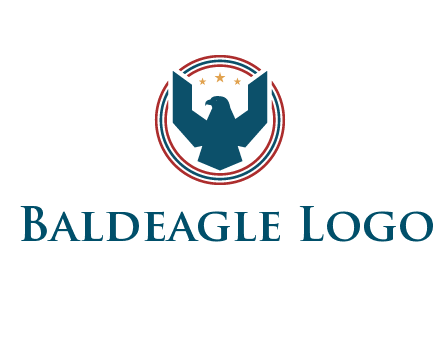 eagle with stars in circle emblem logo