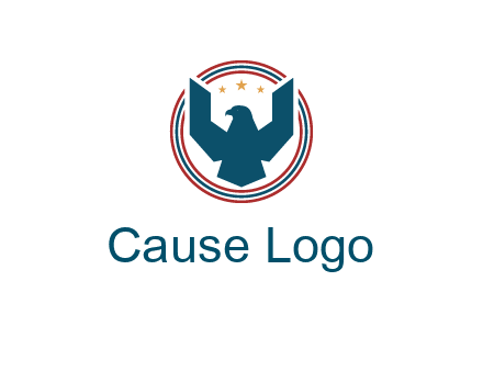 eagle with stars in circle emblem logo
