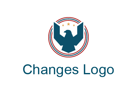 eagle with stars in circle emblem logo