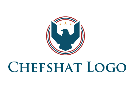 eagle with stars in circle emblem logo