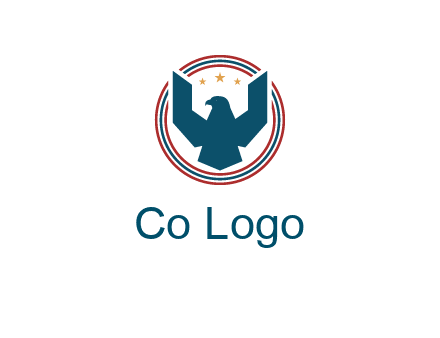 eagle with stars in circle emblem logo