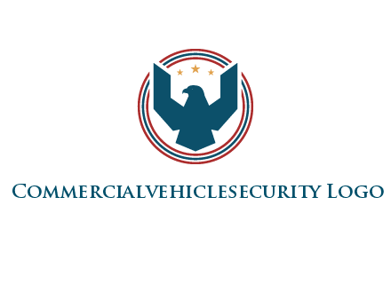 eagle with stars in circle emblem logo