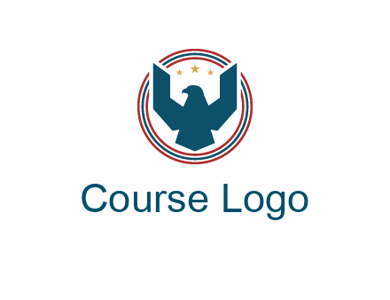 eagle with stars in circle emblem logo