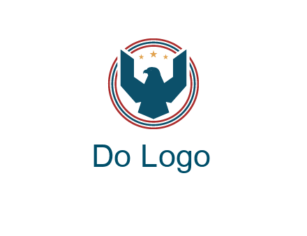 eagle with stars in circle emblem logo