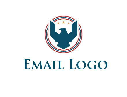 eagle with stars in circle emblem logo