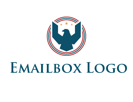 eagle with stars in circle emblem logo