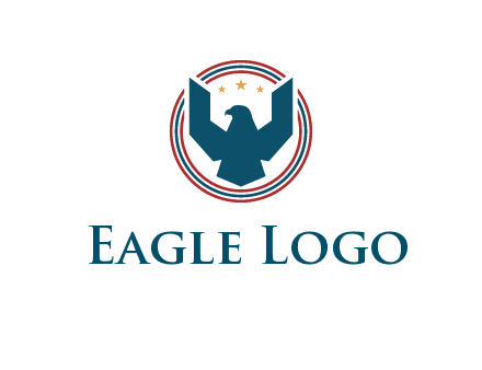 eagle with stars in circle emblem logo