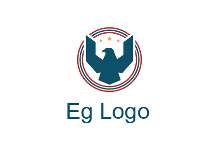eagle with stars in circle emblem logo