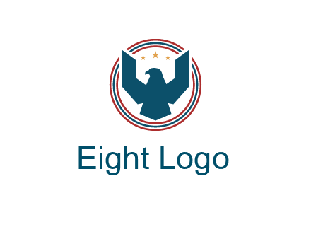 eagle with stars in circle emblem logo