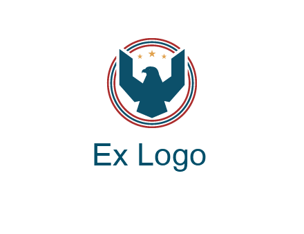 eagle with stars in circle emblem logo