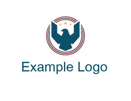 eagle with stars in circle emblem logo