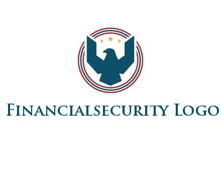 eagle with stars in circle emblem logo