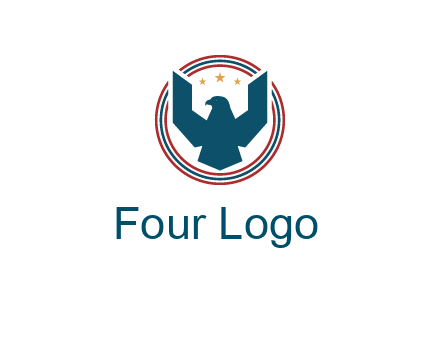 eagle with stars in circle emblem logo