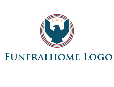 eagle with stars in circle emblem logo