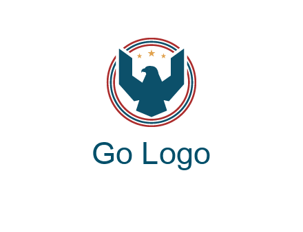eagle with stars in circle emblem logo