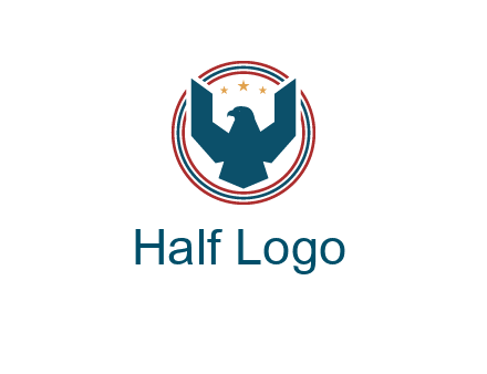 eagle with stars in circle emblem logo