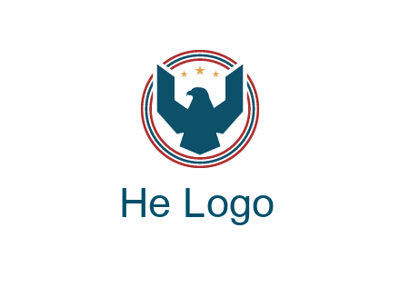 eagle with stars in circle emblem logo