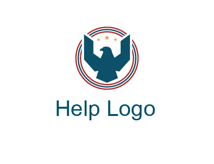 eagle with stars in circle emblem logo