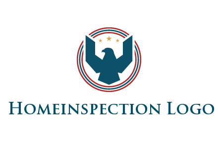 eagle with stars in circle emblem logo