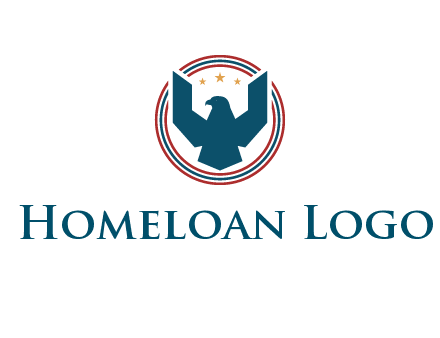 eagle with stars in circle emblem logo