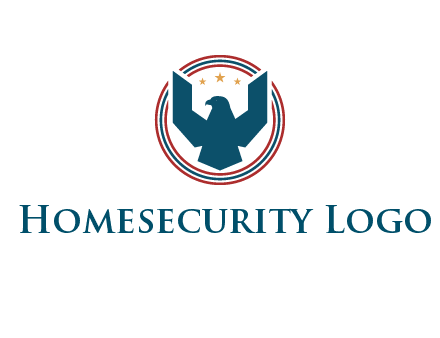 eagle with stars in circle emblem logo