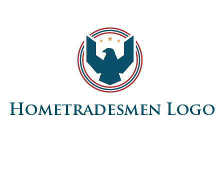 eagle with stars in circle emblem logo