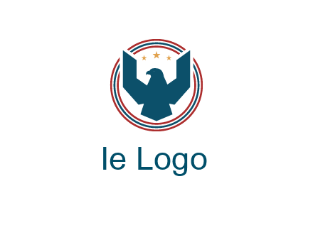 eagle with stars in circle emblem logo