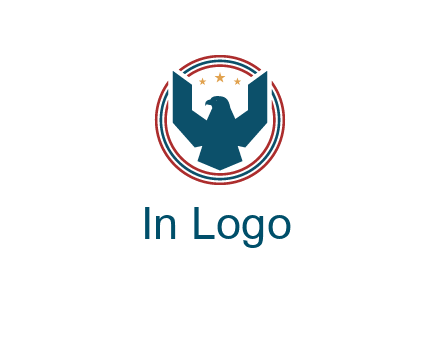 eagle with stars in circle emblem logo