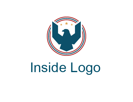 eagle with stars in circle emblem logo