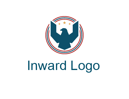 eagle with stars in circle emblem logo