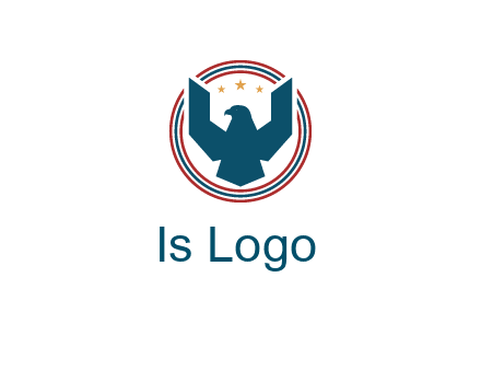 eagle with stars in circle emblem logo