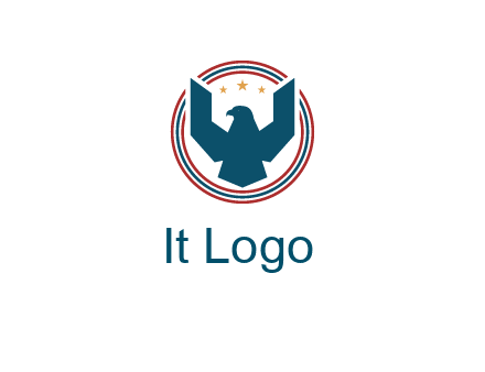 eagle with stars in circle emblem logo