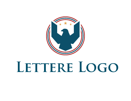 eagle with stars in circle emblem logo