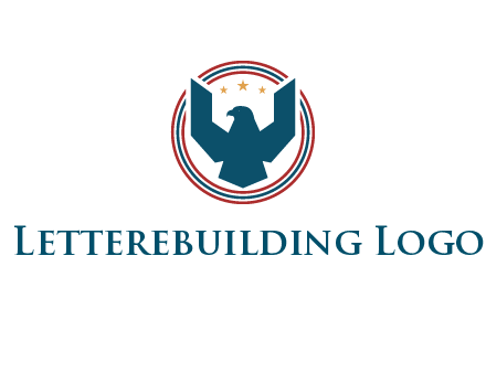 eagle with stars in circle emblem logo