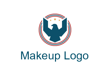 eagle with stars in circle emblem logo